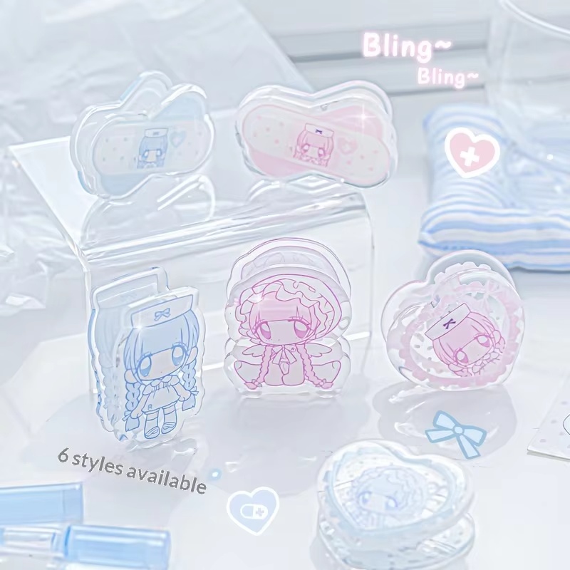 Binder Clip Assorted - Rosyposy Pumpum Akrilik Bağlayıcı Klip Sevimli