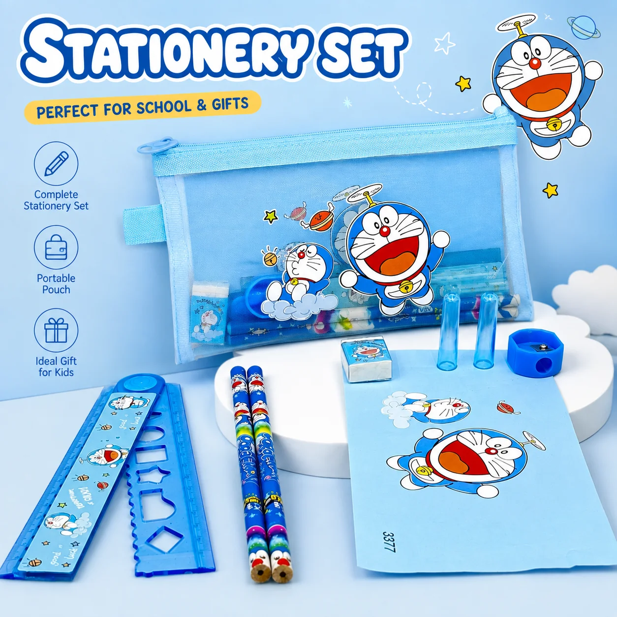 Stationery Supplier - Şirin Mavi Çizgi Film Kedi Temalı
